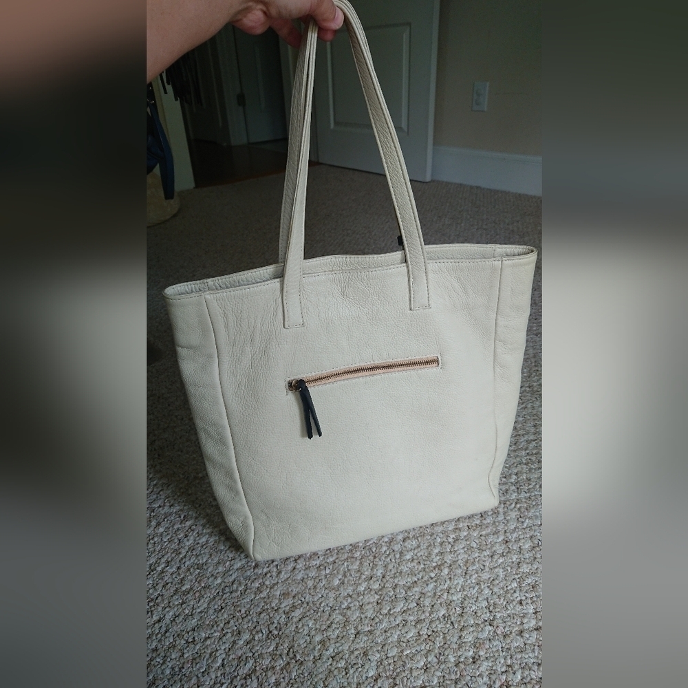 Henri Lou cream color Leather Hobo bag - Picture 6 of 16